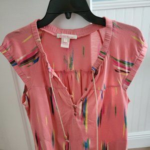 Charlotte Ronson multi color splash and  pink top